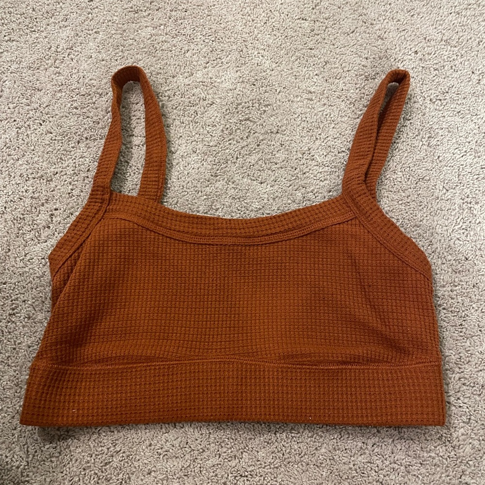 Rust Orange Textured Crop Top
